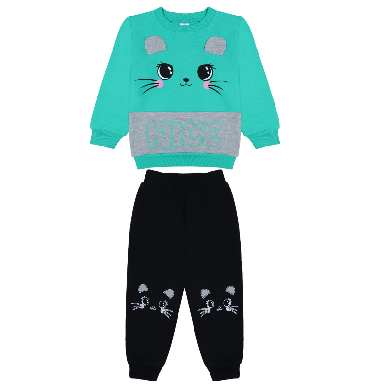 картинка БГ_ЧЗ Комплект для девочки (свитшот и штаны) 2-6 лет 100% хлопок BONITO KIDS/BK1585KP(01-23)(ЧЗ)/уп.5шт./меш.230шт. от BonitoKids