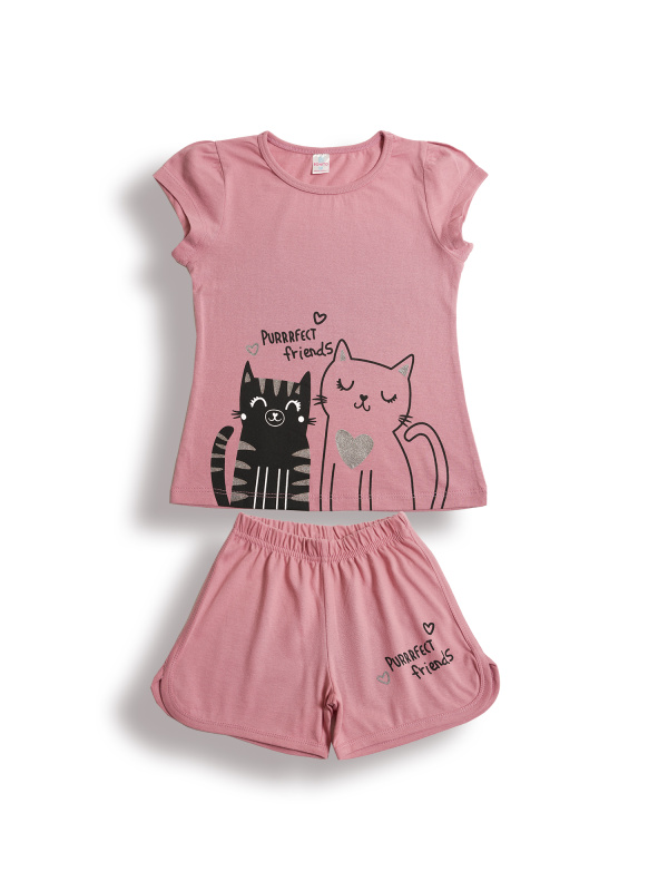 картинка БГ_ЧЗ Комплект для девочки (футболка и шорты) 5-8 лет 100% хлопок BONITO KIDS/BK0005D(12-24)(ЧЗ)/уп.4шт./меш.400шт. от BonitoKids