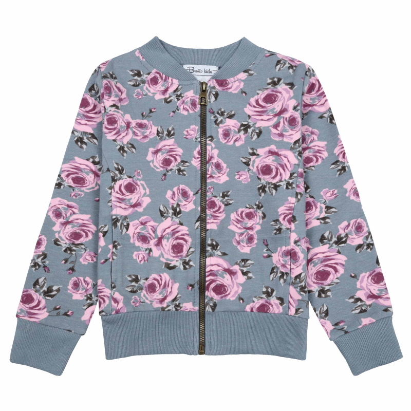 картинка БГ_ЧЗ Бомбер для девочки 3-7 лет 100% хлопок BONITO KIDS/BK1519B(01-24)(ЧЗ)/уп.5шт./меш.300шт. от BonitoKids