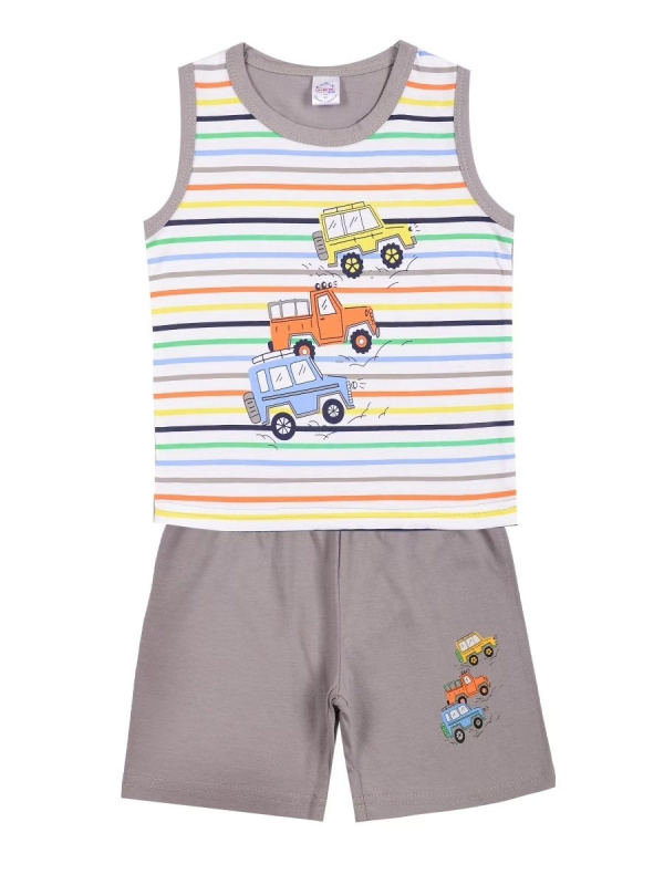 картинка ЧЗ Комплект для мальчика (майка и шорты) 1-4 лет 100% хлопок BONITO KIDS/BK1674MSH(ЧЗ)/уп.4шт./меш.504шт. от BonitoKids