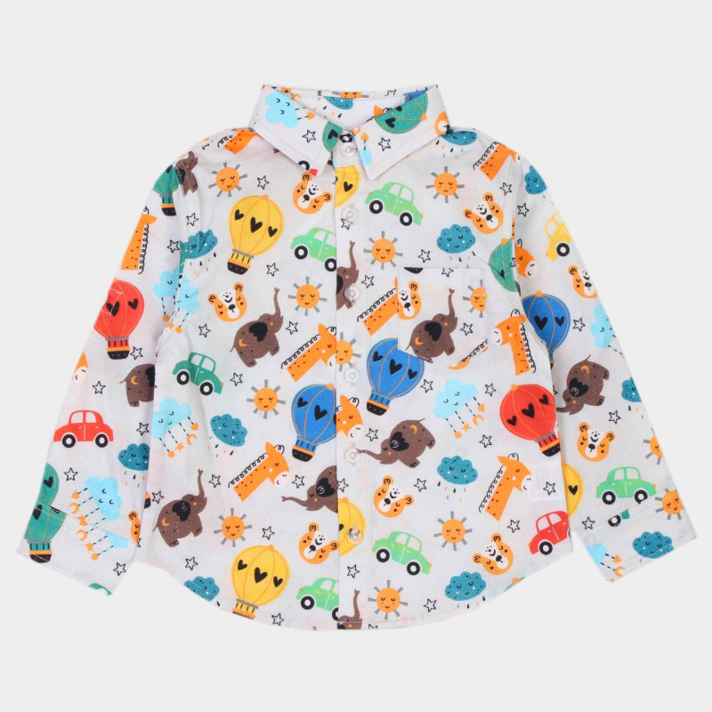 картинка ЧЗ Рубашка для мальчика 2-6 лет 100% хлопок BONITO KIDS/OP1658(ЧЗ)/уп.5шт/480шт. от BonitoKids