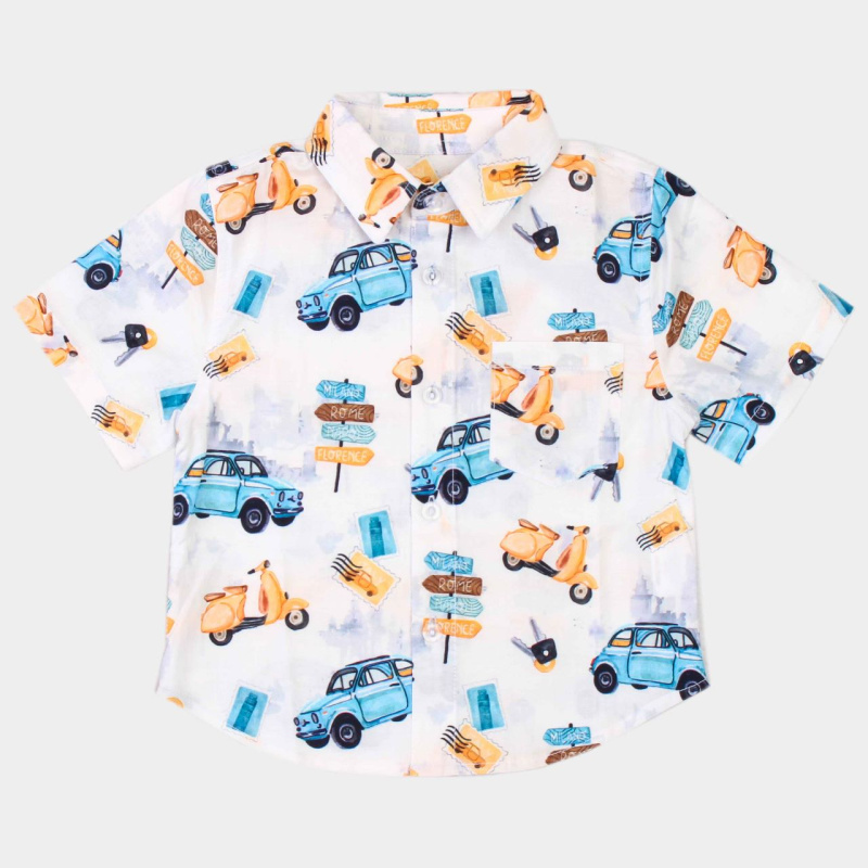 картинка ЧЗ Рубашка для мальчика 2-6 лет 100% хлопок BONITO KIDS/OP1661(ЧЗ)/уп.5шт/630шт. от BonitoKids