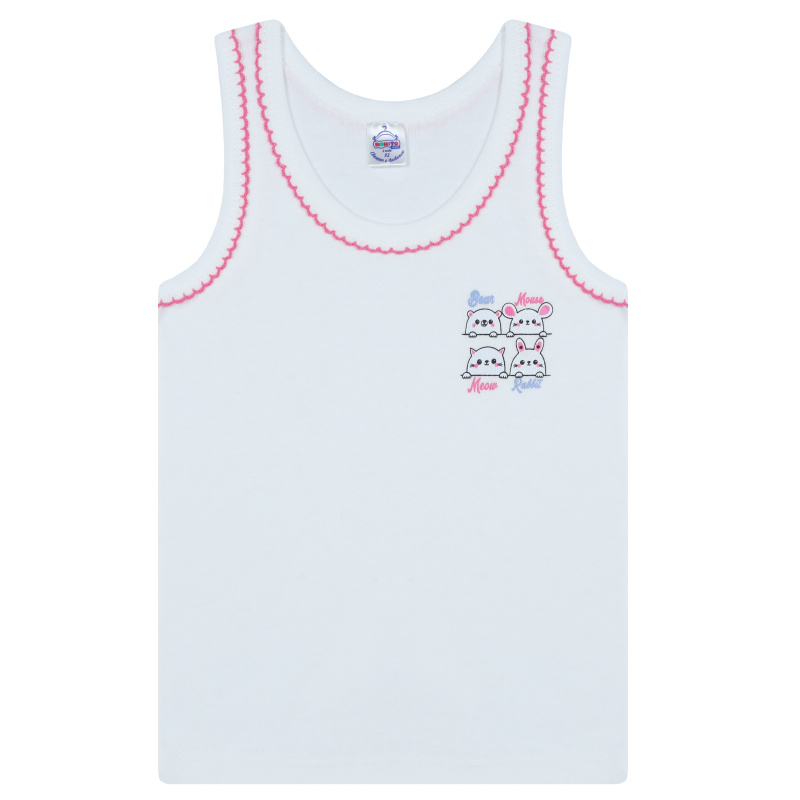 картинка БГ_ЧЗ Майка для девочки 2-6 лет 100% хлопок BONITO KIDS/BK0536D(01-23)(ЧЗ)/уп.5шт./меш.900шт. от BonitoKids