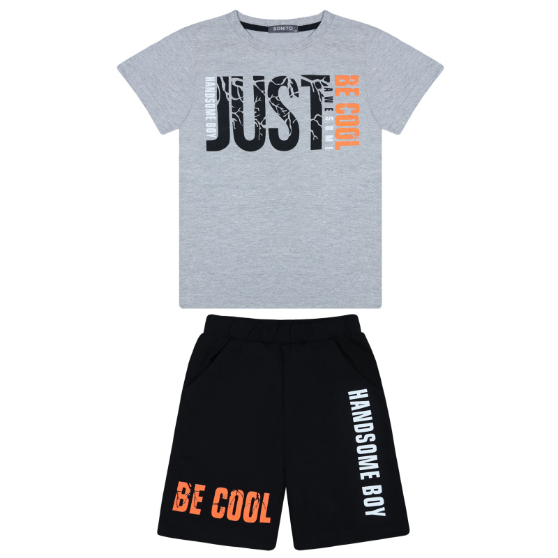 картинка БГ Комплект для мальчика (футболка и шорты) 8-12 лет 100% хлопок BONITO KIDS/BK1630KP(01-24)/уп.5шт./меш.250шт. от BonitoKids