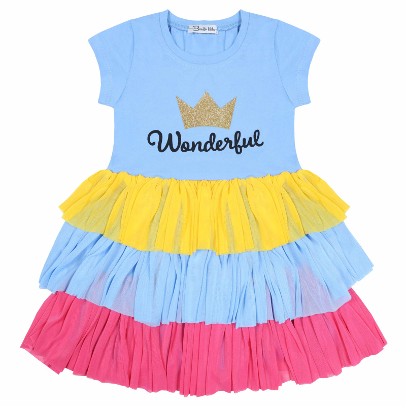 картинка БГ_ЧЗ Платье для девочки 3-7 лет 92% хлопок, 8% лайкра BONITO KIDS/BK1782P(05-24)(ЧЗ)/уп.5шт./меш.200 шт. от BonitoKids