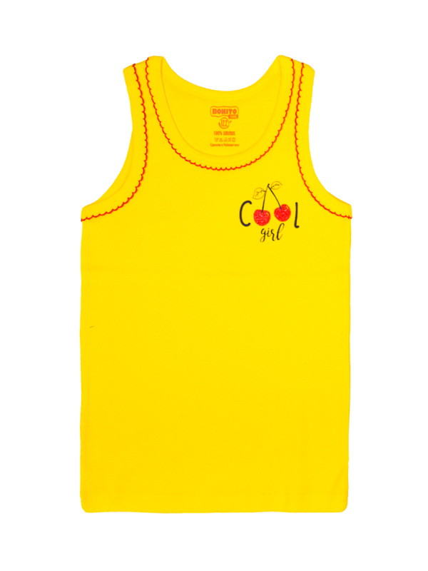 картинка ЧЗ Майка для девочки 7-11 лет 100% хлопок BONITO KIDS/BK537D(650)(ЧЗ)/уп.5шт./меш.650шт. от BonitoKids