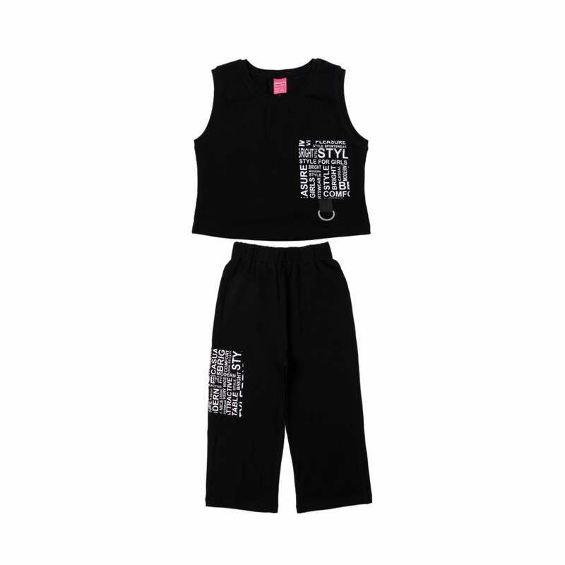 картинка ЧЗ Комплект для девочки (майка и бриджи) 8-12 лет 95% хлопок, 5% эластан BONITO KIDS/OP1824(ЧЗ)/уп.5шт./меш.210шт. от BonitoKids