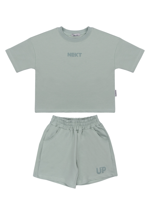 картинка БГ_ЧЗ Комплект для девочки (футболка и шорты) 4-9 лет 95% хлопок, 5% лайкра BONITO KIDS/SS6147(2026)(ЧЗ)/уп.6шт./меш.144шт. от BonitoKids