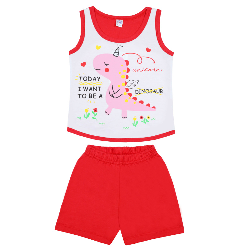 картинка КГ Комплект для девочки (майка и шорты) 1-4 лет 100% хлопок BONITO KIDS/BK1317DKP(02-24)/уп.4 шт./меш.600 шт. от BonitoKids