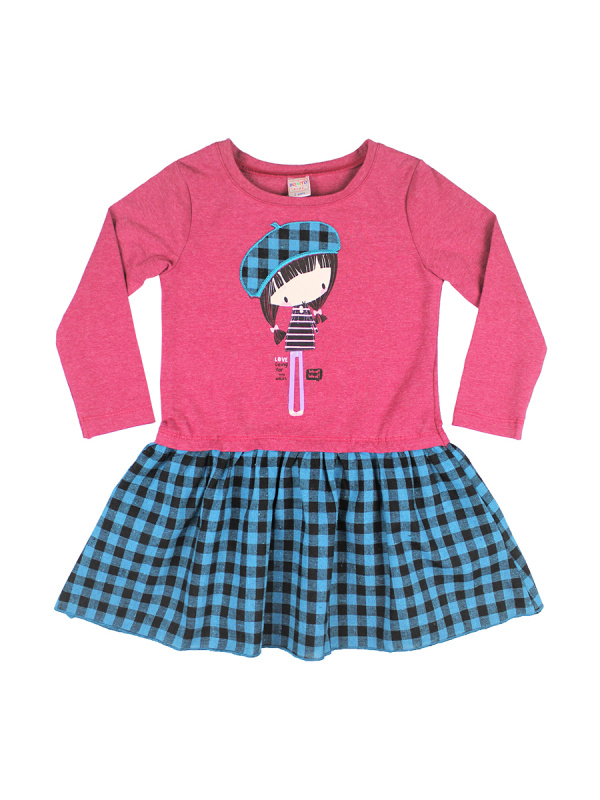 картинка КГ_ОТ Платье для девочки 2-5 лет 60% хлопок, 40% полиэстер BONITO KIDS/OP251П/уп.4шт./меш.360шт. от BonitoKids