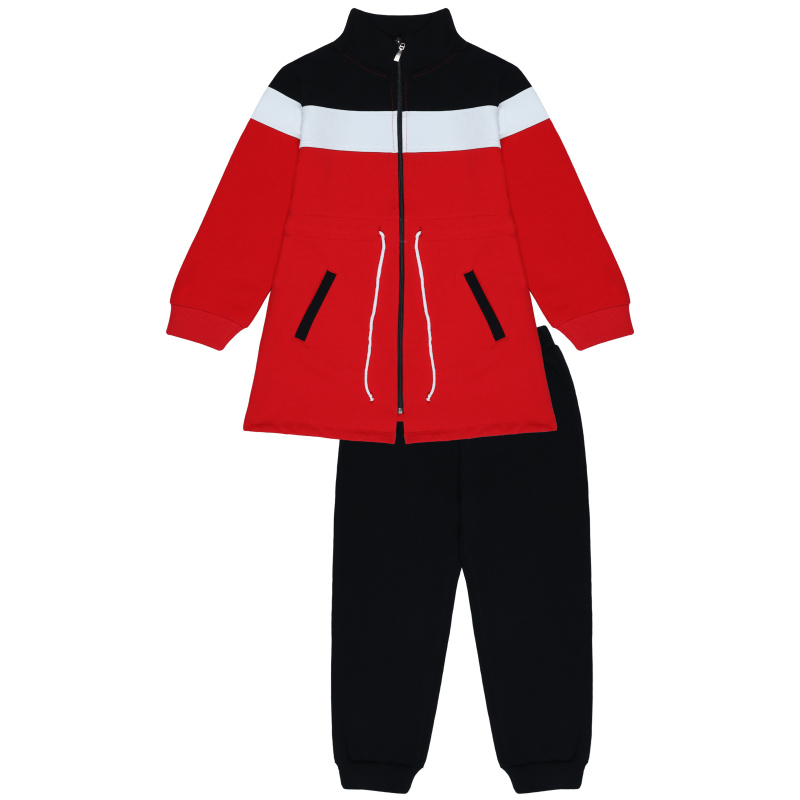 картинка БГ_ЧЗ Комплект для девочки (бомбер и штаны) 8-12 лет, 100% хлопок, BONITO KIDS/BK5307KP(01-23)(ЧЗ)/уп.5шт./меш.80шт. от BonitoKids