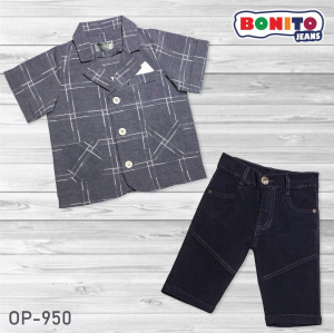 картинка Комплект для мальчика (рубашка и шорты) 2-5 лет 95% хлопок, 5% эластан BONITO KIDS /уп.4шт./меш.200шт. от BonitoKids