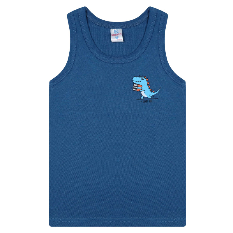 картинка БГ_ЧЗ Майка для мальчика 2-6 лет 100% хлопок BONITO KIDS/BK0535M(ЧЗ)/уп.5шт./меш.900шт. от BonitoKids