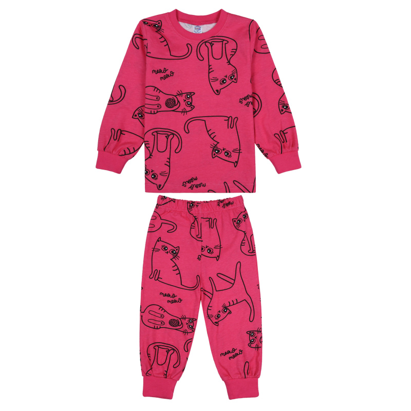 картинка БГ_ЧЗ Пижама для девочки 2-6 лет 100% хлопок BONITO KIDS/BK3010PJ(06-23)(ЧЗ)/уп.5шт./меш.350шт. от BonitoKids