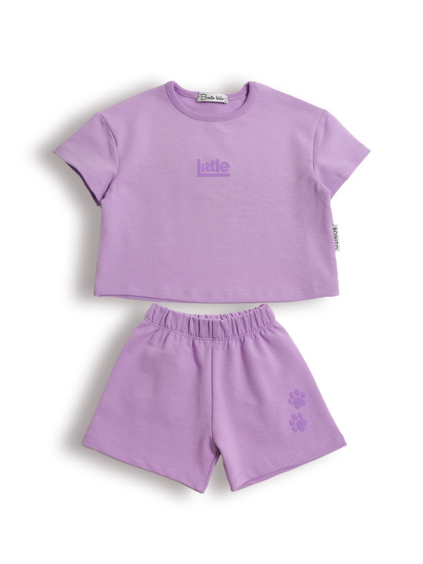 картинка БГ_ЧЗ Комплект для девочки (футболка и шорты) 74-92 см 95% хлопок, 5% лайкра BONITO KIDS/SS6148(ЧЗ)/уп.4 шт./меш.336 шт. от BonitoKids