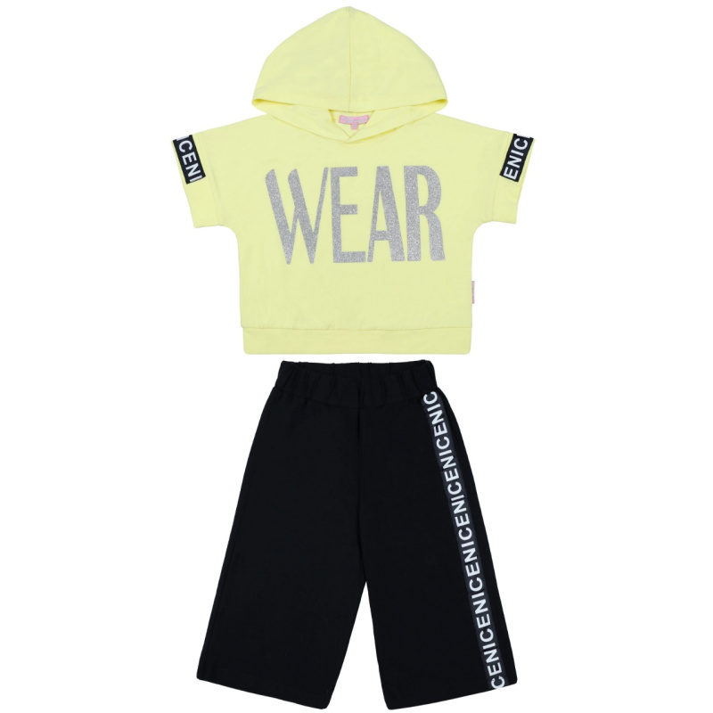 картинка ЧЗ Комплект для девочки (футболка и шорты) 5-8 лет 92% хлопок, 8% лайкра BONITO KIDS/BK1696FSH(ЧЗ)/уп.4шт./меш.200шт. от BonitoKids