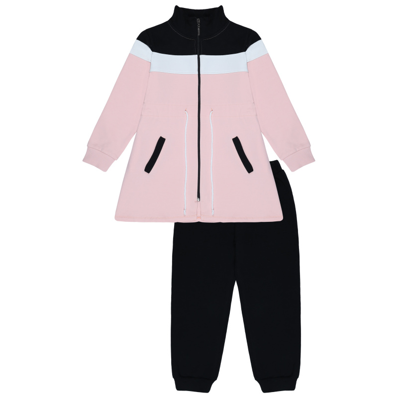 картинка БГ_ЧЗ Комплект для девочки (бомбер и штаны) 8-12 лет, 100% хлопок, BONITO KIDS/BK5307KP(01-23)(ЧЗ)/уп.5шт./меш.80шт. от BonitoKids