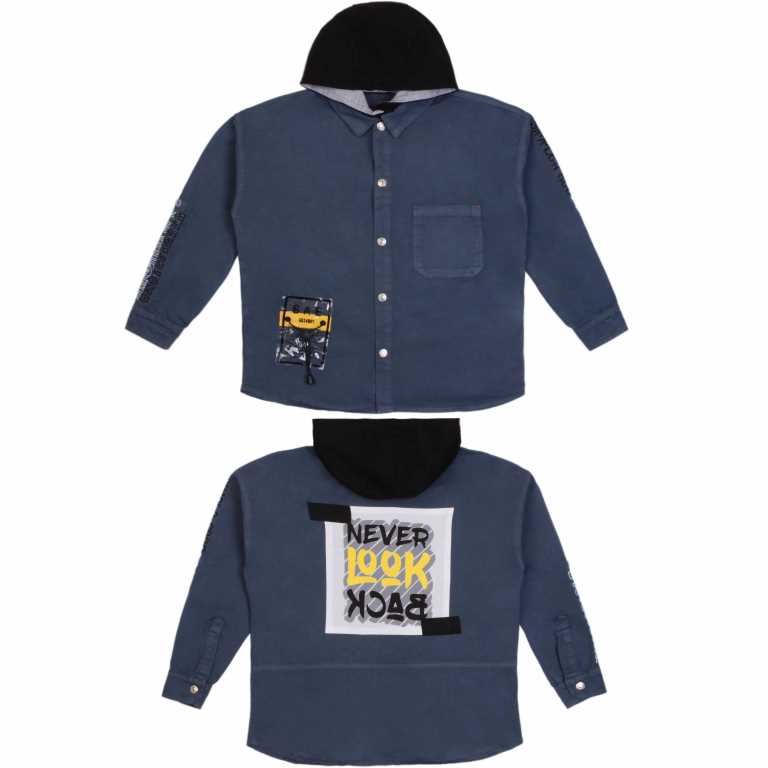 картинка ЧЗ Рубашка для мальчика 8-12 лет 100% хлопок BONITO KIDS/OP1685(ЧЗ)/уп.5шт/135шт. от BonitoKids