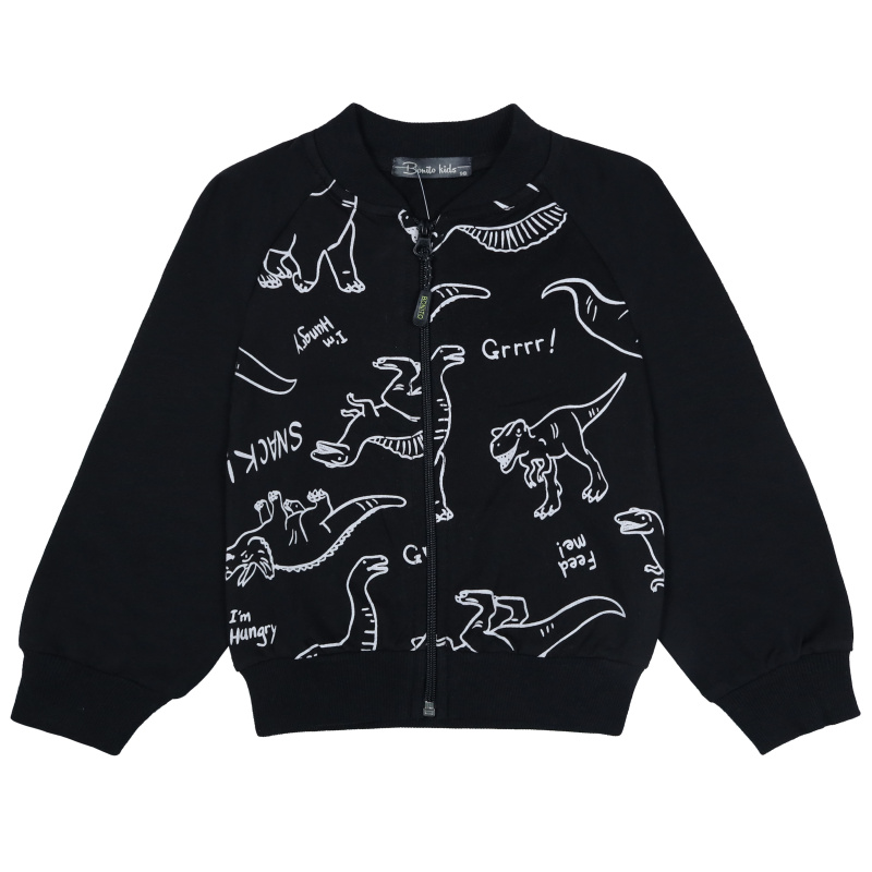 картинка БГ_ЧЗ Бомбер для мальчика 3-7 лет 100% хлопок BONITO KIDS/BK1795B(07-24)(ЧЗ)/уп.5шт./меш.300шт. от BonitoKids