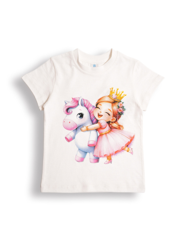 картинка КГ Футболка для девочки, 1,5-4 лет, 100% хлопок, BONITO KIDS/BK0001D(1,5-4)(01-25)/уп.4шт./меш.800шт. от BonitoKids