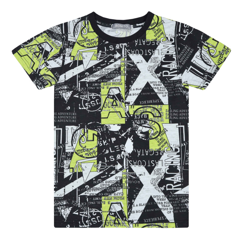 картинка БГ_ЧЗ Футболка для мальчика 8-12 лет 92% хлопок, 8% лайкра BONITO KIDS/BK1622F(ЧЗ)/уп.5шт./меш.500шт. от BonitoKids