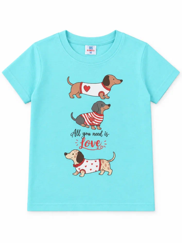 картинка КГ Футболка для девочки 5-8 лет 100% хлопок BONITO KIDS/BK0002D26/уп.4шт./меш.700шт. от BonitoKids