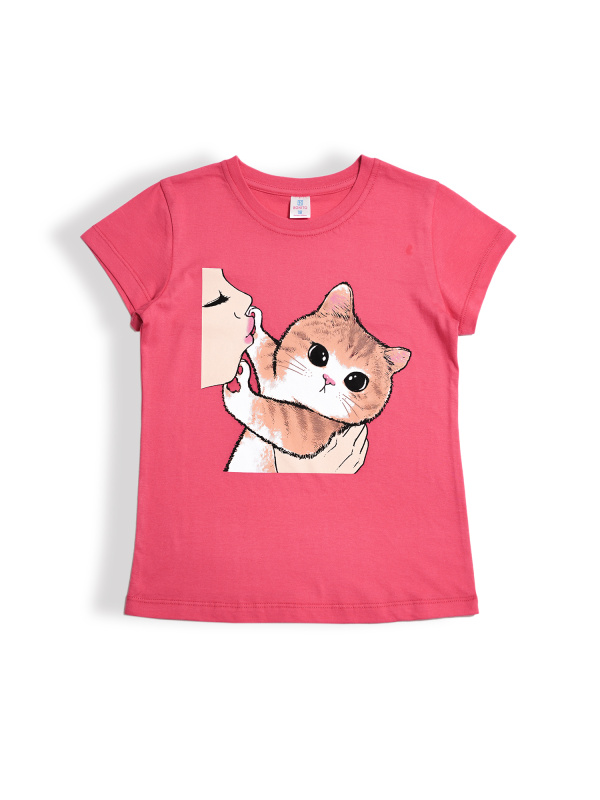 картинка БГ_ЧЗ Футболка для девочки, 9-12 лет, 100% хлопок, BONITO KIDS/BK0003D(03-25)(ЧЗ)/уп.4шт./меш.600шт. от BonitoKids