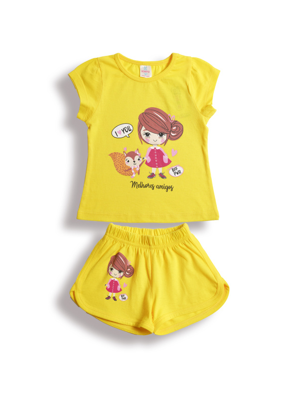 картинка БГ_ЧЗ Комплект для девочки (футболка и шорты), 1,5-4 лет, 100% хлопок, BONITO KIDS/BK0004D(10-24)(ЧЗ) уп.4шт./меш.500шт. от BonitoKids