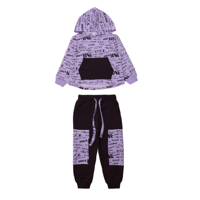 картинка ЧЗ Комплект для девочки (толстовка, трико) 3-7 лет, футер BONITO KIDS/OP1237(ЧЗ)/уп.5 шт./меш.120шт. от BonitoKids