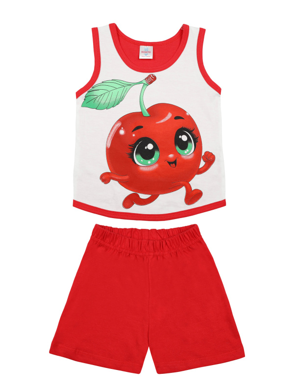 картинка КГ Комплект для девочки (майка и шорты) 1,5-4 лет 100% хлопок BONITO KIDS /BK1317D(12-24)/уп.4 шт./меш.600 шт. от BonitoKids