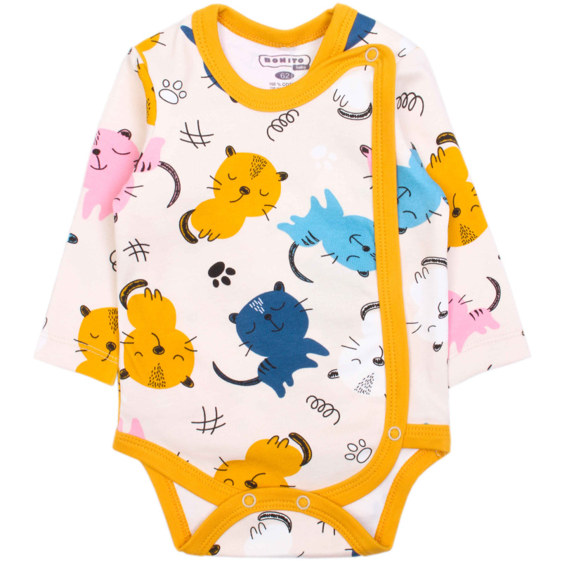 картинка Боди для детей 62-86 100% х/б BONITO KIDS/OP1452/уп.5шт./меш.450шт. от BonitoKids