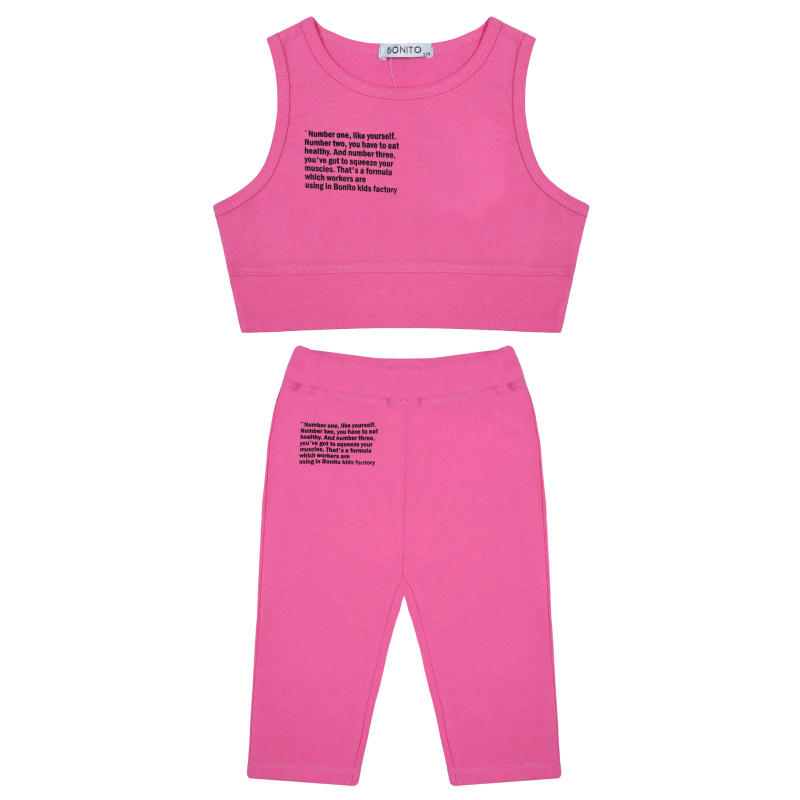 картинка БГ_ЧЗ Комплект для девочки (топ и бриджи) 7-10 лет 92% нейлон, 8% спандекс BONITO KIDS/BK1747KP(ЧЗ)/уп.5 шт./меш.400шт. от BonitoKids