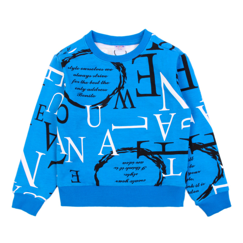 картинка БГ_ЧЗ Свитшот для мальчика 5-8 лет 65% хлопок, 27% пэ, 8% эластан BONITO KIDS/OP1745(ЧЗ)/уп.4шт./меш.288шт. от BonitoKids