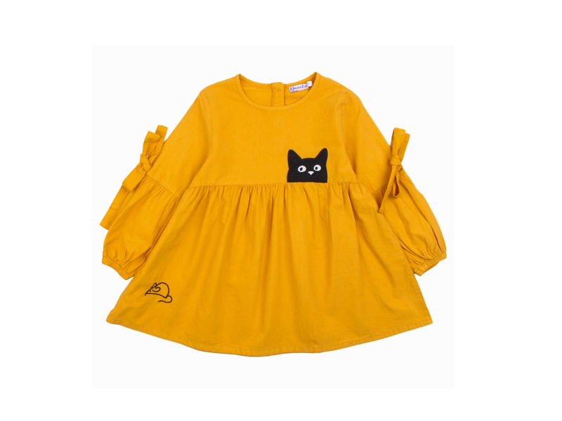картинка ЧЗ Платье для девочки 3-7 лет 100% хлопок BONITO KIDS/OP1182(11-23)(ЧЗ)/уп.5шт./меш350.шт. от BonitoKids