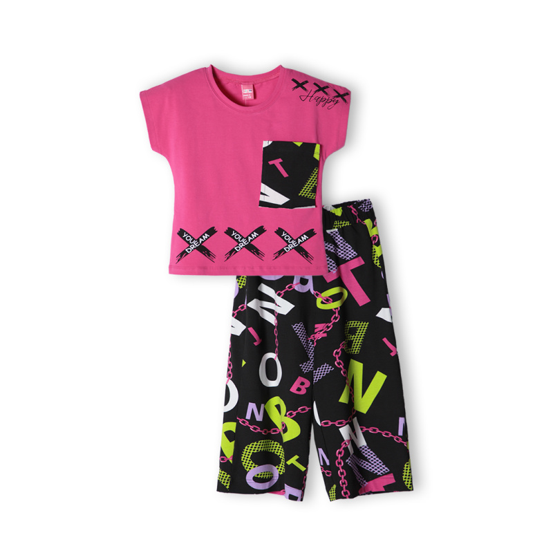 картинка ЧЗ Комплект для девочки (футболка и кюлоты) 8-12 лет 95% хлопок, 5% эластан BONITO KIDS/OP1408(12-23)(ЧЗ)/уп.5 шт./меш.150 шт./BONITO KIDS от BonitoKids