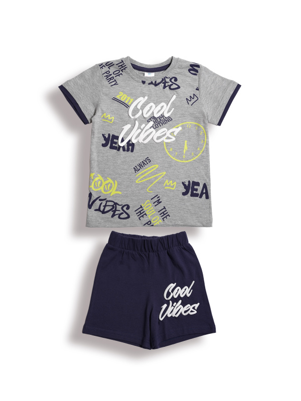 картинка БГ_ЧЗ Комплект для мальчика (футболка и шорты) 3-7 лет, 100% хлопок BONITO KIDS/BK1806KP(ЧЗ)/уп.5шт./меш.350шт. от BonitoKids