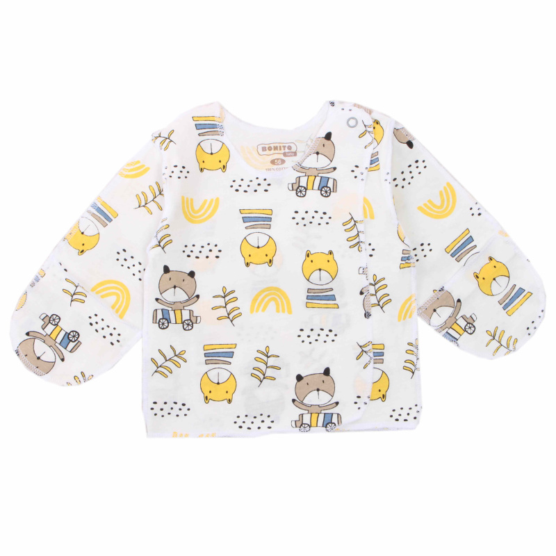 картинка ЧЗ Распашонка для новорожденных 56-62 см 100% хлопок BONITO KIDS/OP1868(ЧЗ)/уп.12шт./меш.1080шт. от BonitoKids