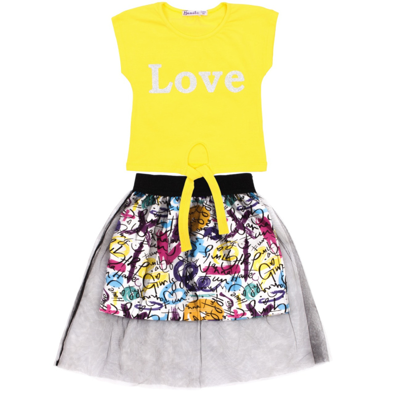 картинка КГ_БГ Комплект для девочки (футболка и юбка) 2-6 лет 95% хлопок, 5% эластан BONITO KIDS/OP1395/уп.5шт./меш.275шт. от BonitoKids