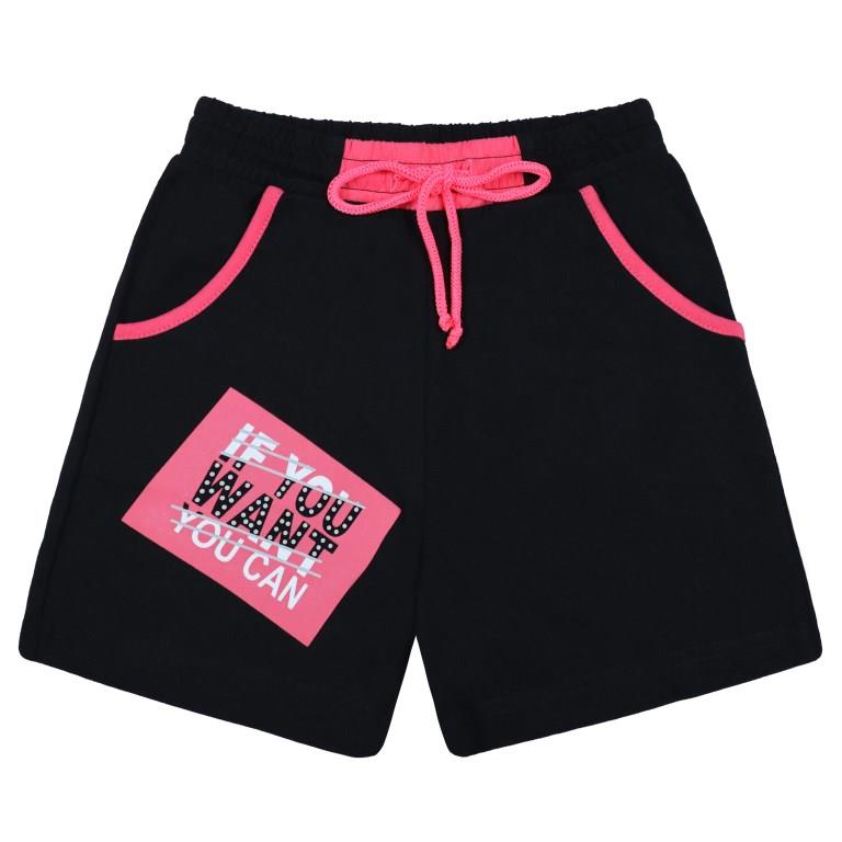 картинка ЧЗ Шорты для девочки 8-12 лет 100% хлопок BONITO KIDS/BK1655SH(ЧЗ)/уп.5шт./меш.450шт. от BonitoKids