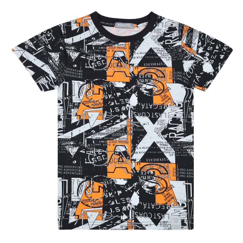 картинка БГ_ЧЗ Футболка для мальчика 8-12 лет 92% хлопок, 8% лайкра BONITO KIDS/BK1622F(ЧЗ)/уп.5шт./меш.500шт. от BonitoKids