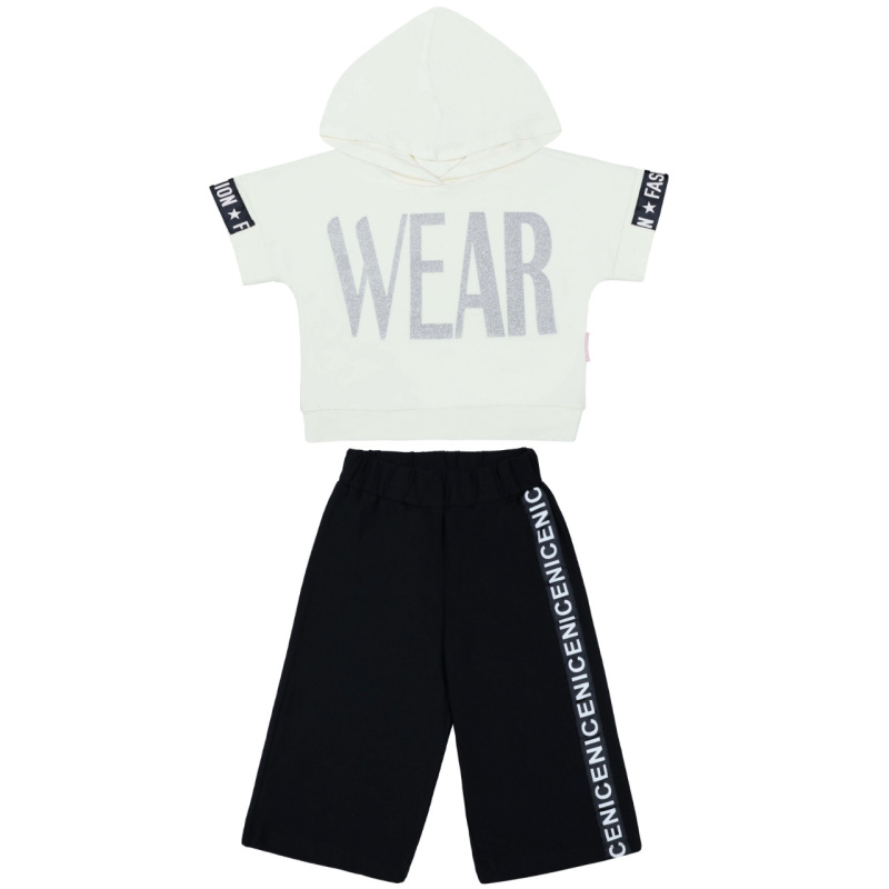 картинка ЧЗ Комплект для девочки (футболка и шорты) 5-8 лет 92% хлопок, 8% лайкра BONITO KIDS/BK1696FSH(ЧЗ)/уп.4шт./меш.200шт. от BonitoKids