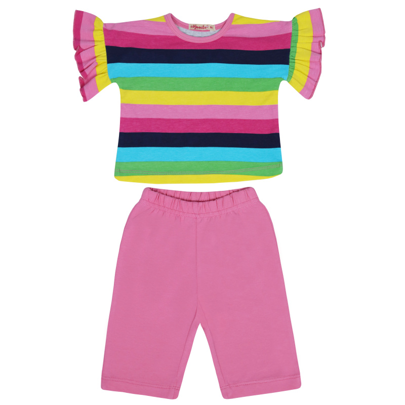 картинка БГ_ЧЗ Комплект для девочки (футболка и бриджи) 1-4 лет 92% хлопок, 8% лайкра BONITO KIDS/BK1599KP(ЧЗ)/уп.4 шт./меш.560шт. от BonitoKids