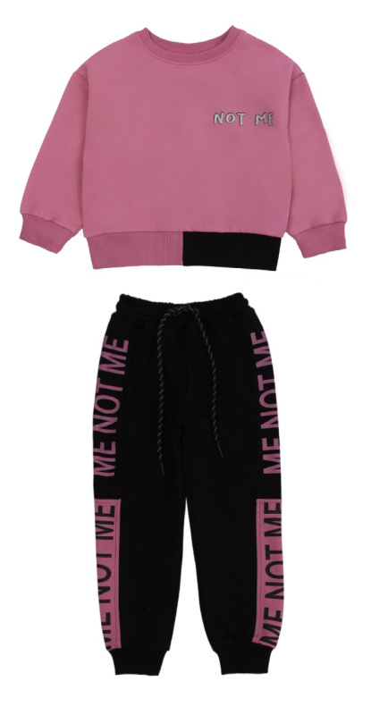 картинка ЧЗ Комплект для девочки (свитшот и штаны), 3-7 лет, 65% хлопок, 27% полиэстер, 8% эластан, BONITO KIDS/OP1226(ЧЗ)/уп.5 шт./меш.120шт. от BonitoKids