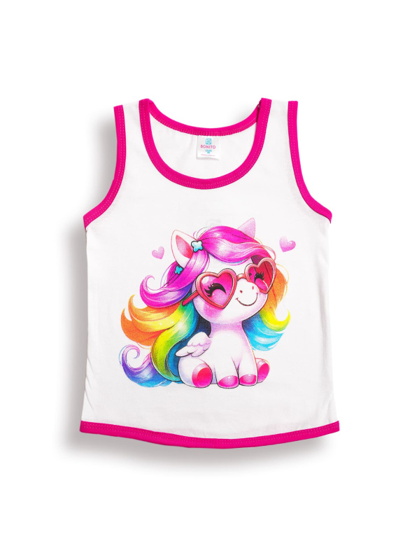 картинка БГ_ЧЗ Майка для девочки 1,5-4 лет 100% хлопок BONITO KIDS/BK0029D(11-24)/уп.4шт./меш.1000шт. от BonitoKids