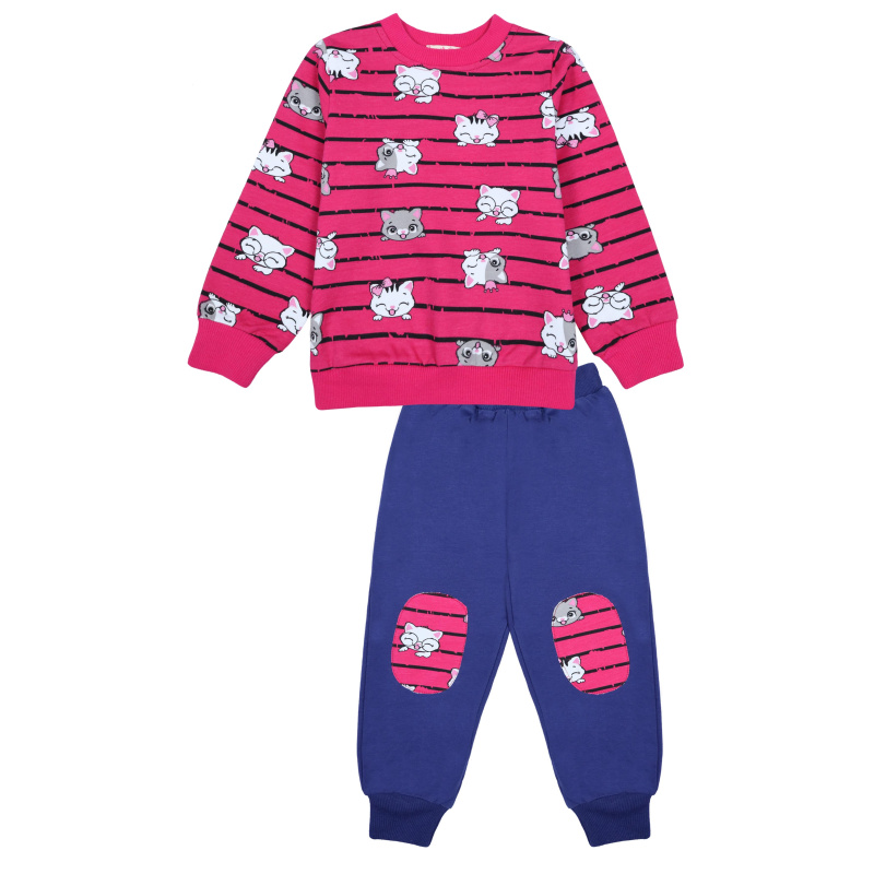 картинка БГ_ЧЗ Комплект для девочки (кофта, брюки)1-4 года, BONITO KIDS/BK1726KP(ЧЗ)/уп.4 шт./меш.240 шт. от BonitoKids