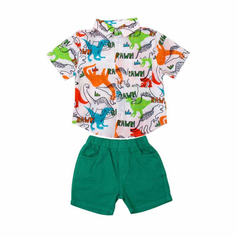 картинка ЧЗ Комплект для мальчика (рубашка и шорты) 2-6 лет 100% хлопок BONITO KIDS/OP1662(ЧЗ)/уп.5шт./меш.350шт. от BonitoKids