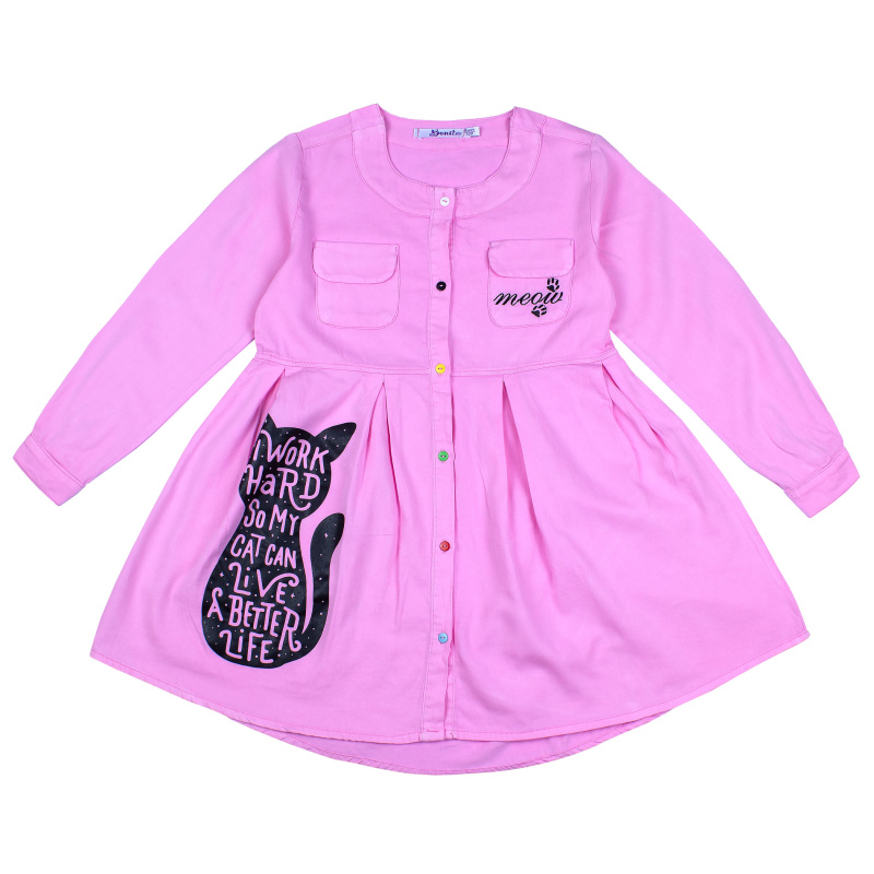 картинка КГ_ОТ Платье для девочки 8-12 лет 100% хлопок BONITO KIDS/OP891/уп.5шт.меш/200шт. от BonitoKids
