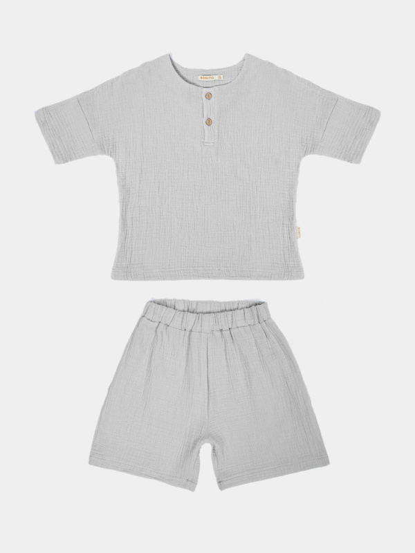 картинка ЧЗ Комплект для мальчика (футболка и шорты) 6-9 лет 100% хлопок BONITO KIDS/OP1938(ЧЗ)/уп.4шт./меш. 200 шт. от BonitoKids