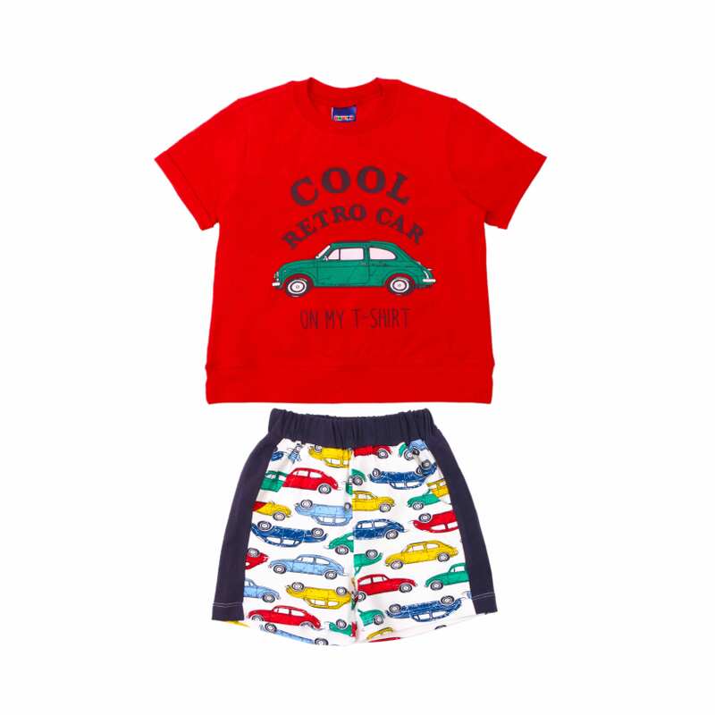 картинка ЧЗ Комплект для мальчика (футболка и шорты) 1-4 лет 95% хлопок, 5% эластан BONITO KIDS/OP1821(ЧЗ)/уп.4шт./меш.300шт. от BonitoKids