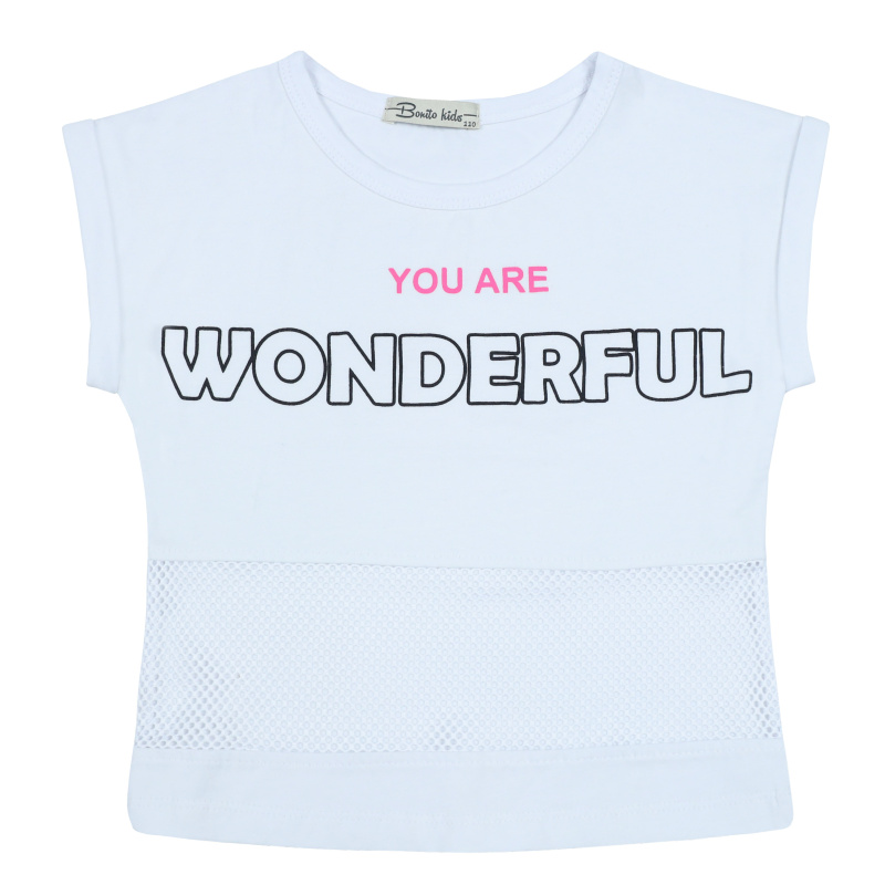 картинка КГ_БГ Футболка для девочки 5-8 лет 92% хлопок, 8% лайкра BONITO KIDS/BK1580F/уп.4шт./меш.600шт. от BonitoKids